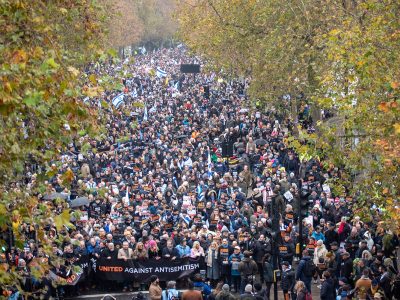 In London, tens of thousands march in largest rally against antisemitism since WWII